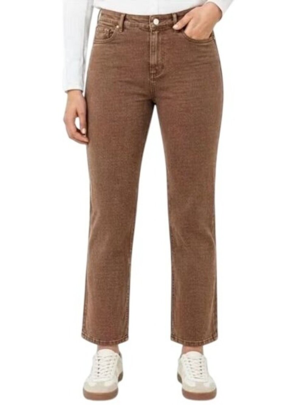NWT Well Worn Women's 16/36 High Rise Classic Straight Pants Brown B1527